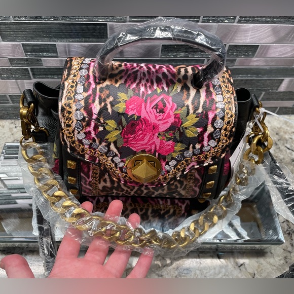 New Betsey Johnson Floral and Leopard Print Purse - Picture 11 of 12